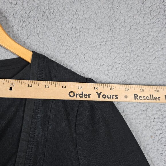 Banana Republic Jacket Womens Size 8 Black Cotton Linen Blend Y2K Grunge Goth - Picture 11 of 14